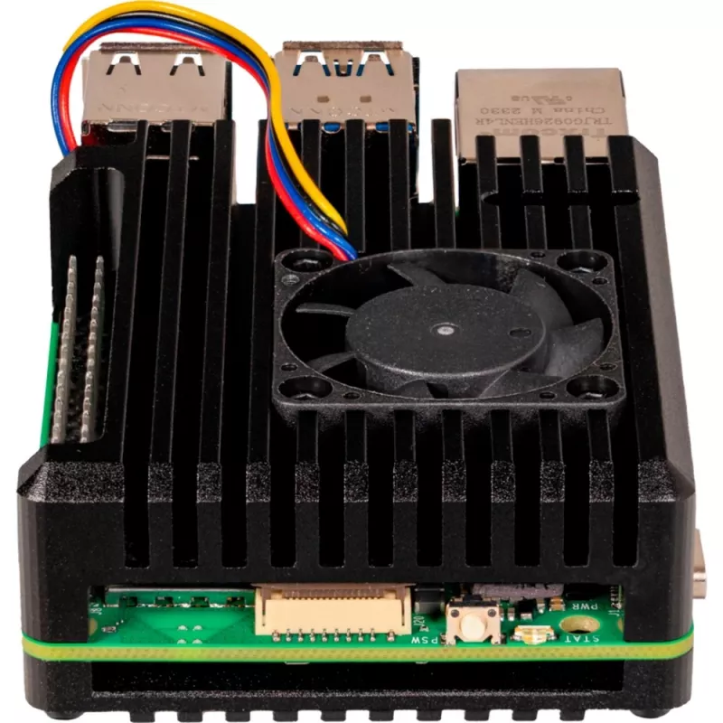 Joy-IT Armor Case BLOCK ACTIVE SBC korpusas, tinkamas Raspberry Pi (RB-AlucaseP5-07FAN)