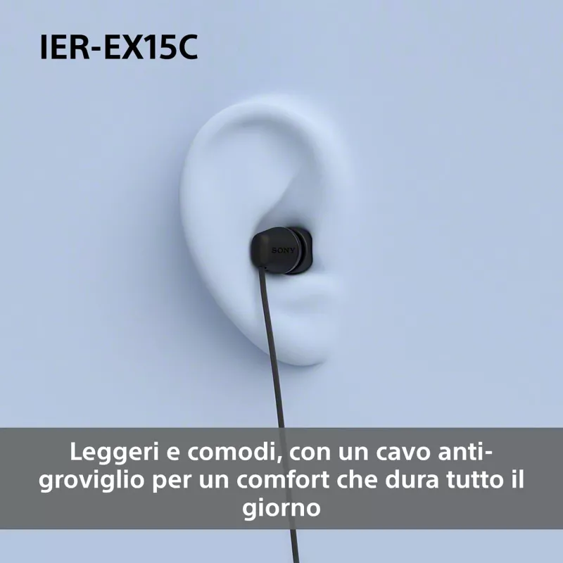 Sony IER-EX15C Ausinės Laidinės Ausinės Mikrofonas USB Type-C Juodos