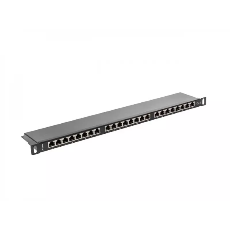 Patch panel Lanberg PPS6-0024-B 24 prievadų, 19 colių, 0,5U, ekranuotas, 6 kategorija