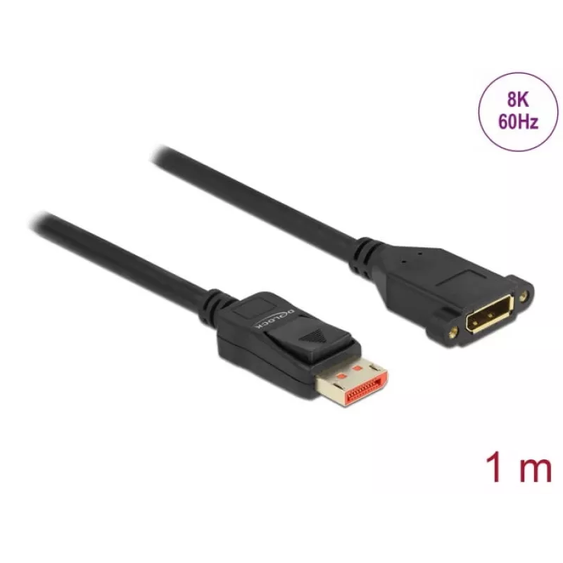 DisplayPort ilginimo laidas su montavimo rėmeliu DeLOCK 87095 8K 60 Hz 1 m