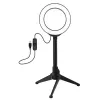 PULUZ LED žiedinė šviesa 12 cm su stalo trikoju iki 21,8 cm, USB