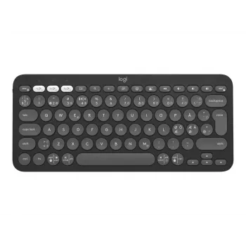 Logitech Pebble Keys 2 K380s belaidė klaviatūra – Bluetooth LE – QWERTY išdėstymas (šiaurietiškas) – tamsiai pilka (920-011879)