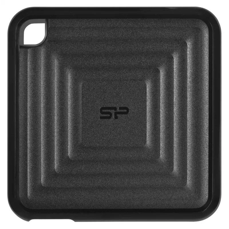 Išorinis SSD diskas Silicon Power 512 GB nešiojamas USB Type-C 3.2 Gen 2 PC60, 540/500 MB/s, 256-bit AES, atsparus smūgiams, juodas