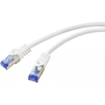 Renkforce RF-6830456 RJ45 tinklo kabelis, jungiamasis kabelis CAT 6a S/FTP 5,00 m baltas 1 vnt. (RF-6830456)