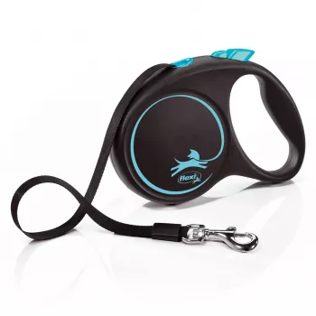 Ištraukiamas šuns pavadėlis Flexi Black Design M — 5 m juosta, iki 25 kg, ergonomiška rankena