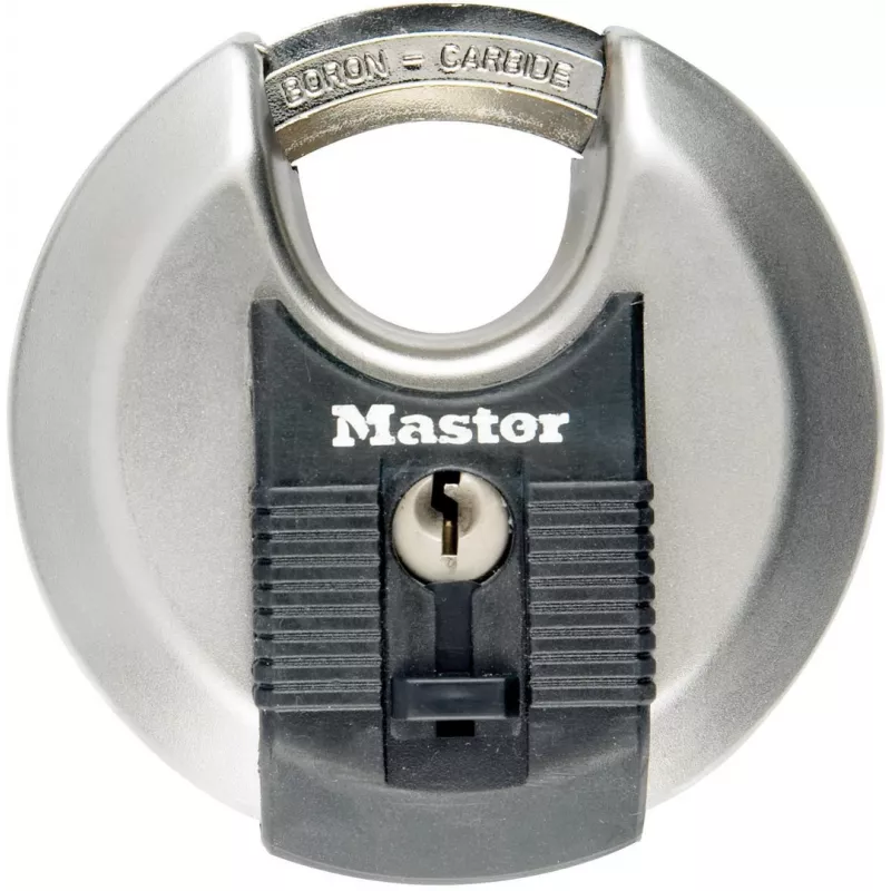 MASTER LOCK Excell diskinis spyna 70 mm nerūdijančio plieno, uždengtas lankelis, skirtingi raktai