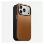 Dėklas folio Nomad Modern Leather Folio, skirtas iPhone 17 Pro, oda + aliuminis, 6,3 colio (16 cm), Tan, 3 kortelių kišenės