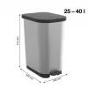 ROTHO Ribo Silver - šiukšliadėžė su pedalais – 35 l