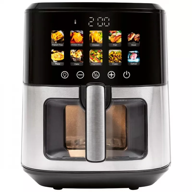 Karšto oro gruzdintuvė ProfiCook PC-FR 1286 H – 6,5 L, 1700 W, nerūdijančio plieno priekis, juoda