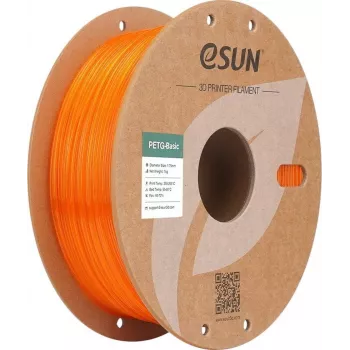 PETG 1.75 mm permatinė oranžinė 1 kg ESUN 3D gija (PETG-Basic175T-O1P1)