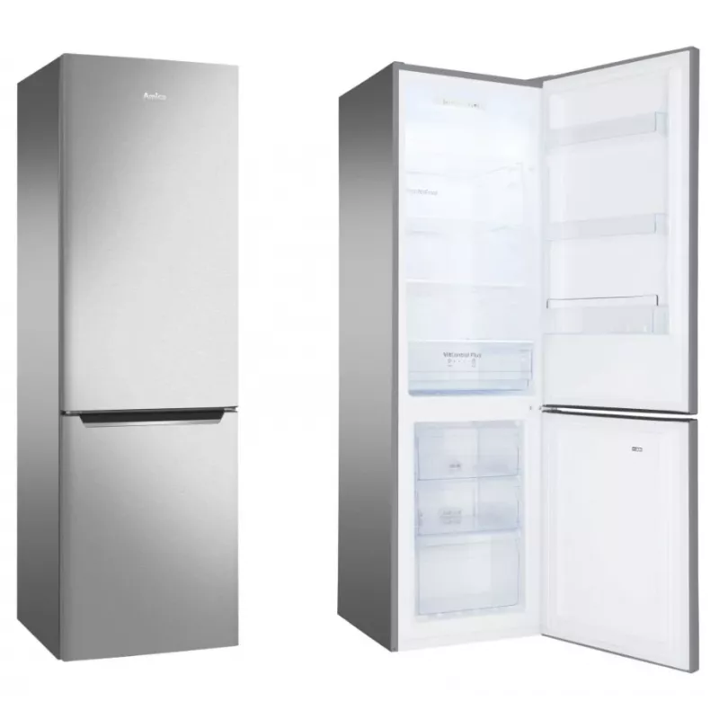 Šaldytuvas su šaldikliu AMICA FK 2995.2FTX(E) 299L inox, šaldiklis apačioje, No Frost, 181 cm