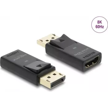 DELOCK aktyvus DisplayPort 1.4 į HDMI adapteris 8K su HDR funkcija, maitinamas USB
