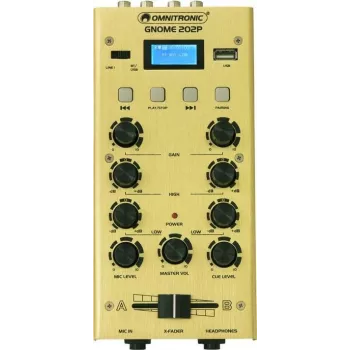 Mini garso maišytuvas Omnitronic GNOME-202P 2 kanalų su 3 juostų ekvalaizeriu