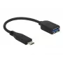 USB adapteris DeLOCK USB 3.1 Gen 2 Type-C / Type-A 0,1 m juodas