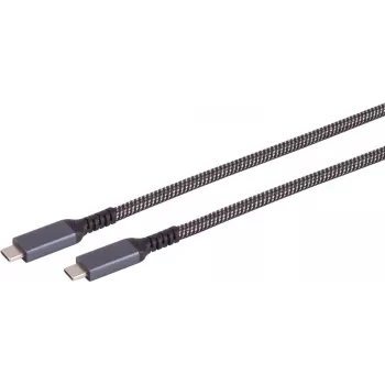 USB-C į USB-C laidas ShiverPeaks 14-75004, USB 3.2 Gen 2 (10 Gbit/s), 1 m, juoda/balta