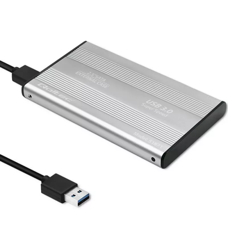 QOLTEC išorinis dėklas kietajam diskui HDD/SSD 2.5 colio SATA3, USB 3.0