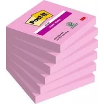 Post-it Super Sticky lipnūs lapeliai, ekstra stiprūs, rožiniai, 6 pakeliai (7100259225)