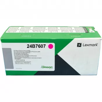 Originalus Lexmark 24B7607 kasetė, rausva (magenta), išeiga 12 000 puslapių, 1 vnt.