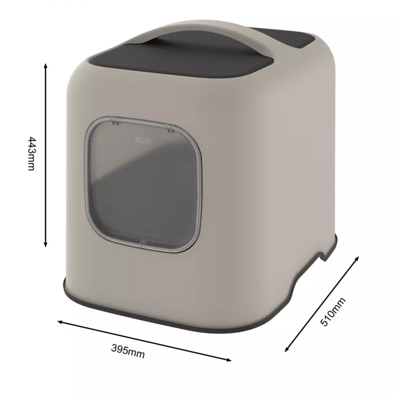 Uždaras katės tualetas Rotho BIALA Smėlio spalvos 395×510×443 mm, plastikinis su kastuvėliu