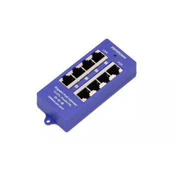 PoE įpurškiklis Extralink Gigabit 4 prievadai, 4x 1000Mb/s RJ45, 48V, mėlynas/juodas