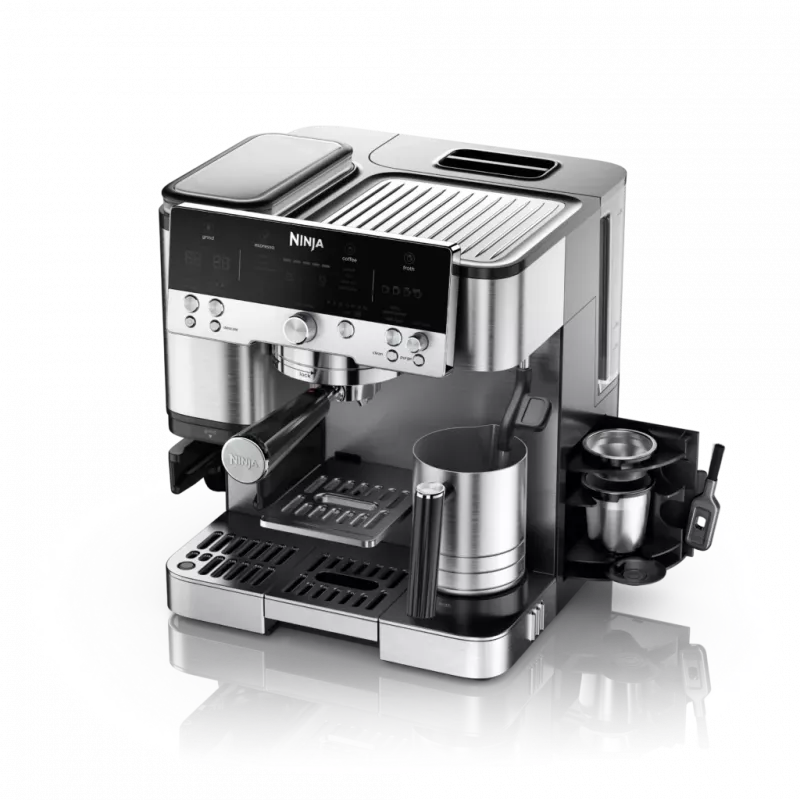 Espresso aparatas Ninja ES601EU – 2 L vandens bakas, vienam puodeliui, juodas/nerūdijantis plienas