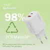 USB-C ir USB-A įkroviklis DIGITUS 20 W, 1x USB-C, 1x USB-A, 100–240 V, baltas