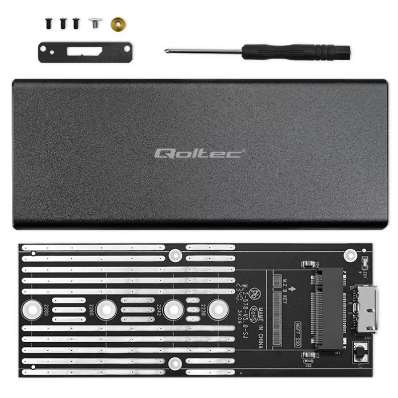 QOLTEC 51854 išorinis M.2 SATA SSD korpusas USB 3.0 be įrankių