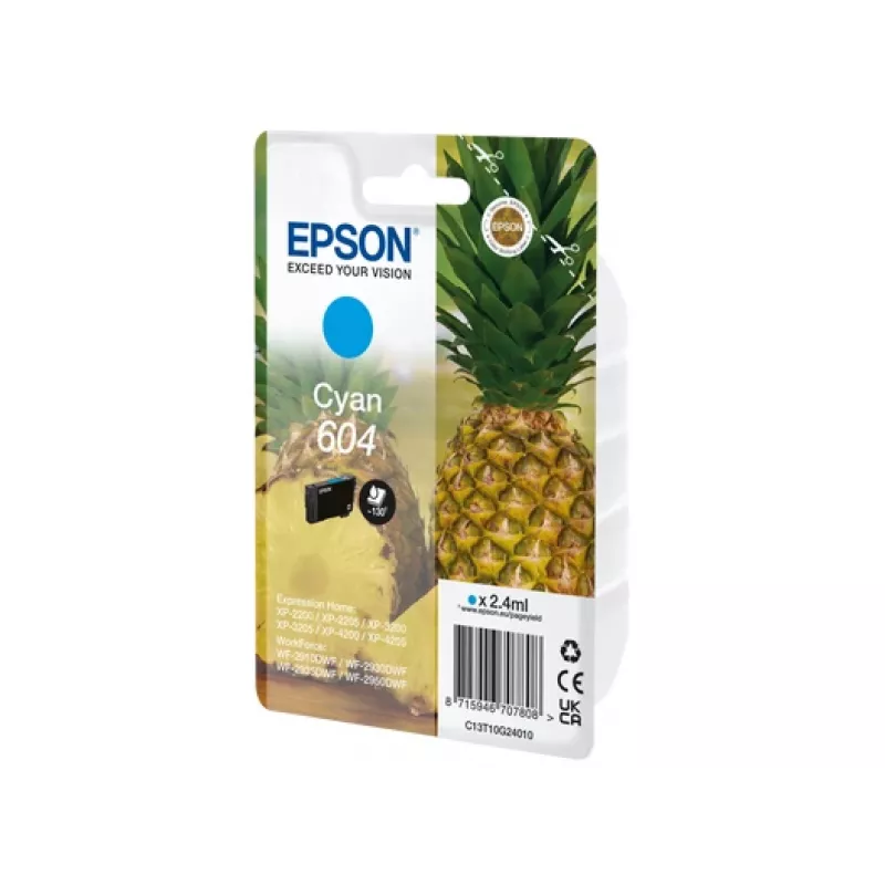Epson 604 kasetė 1 vnt. Originali standartinė išeiga Cyan