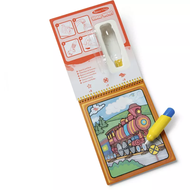 Melissa & Doug 6074877 Water WOW! Vehicles – Daugkartinė vandens spalvinimo knygelė su transporto priemonėmis