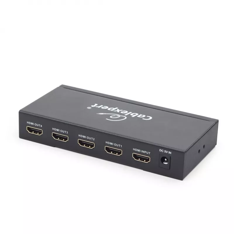 Gembird DSP-4PH4-02 HDMI skirstytuvas, 1x HDMI į 4x HDMI, HDMI 1.4, 225 MHz, 3D, plieninis, juodas
