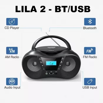 Radijo grotuvas CD LILA2 USB/BT sidabrinis