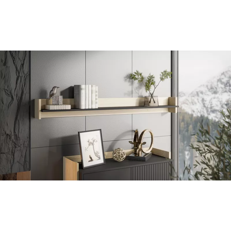 Cama Shelf PORTO 150x18x16.5 ąžuolas/juoda