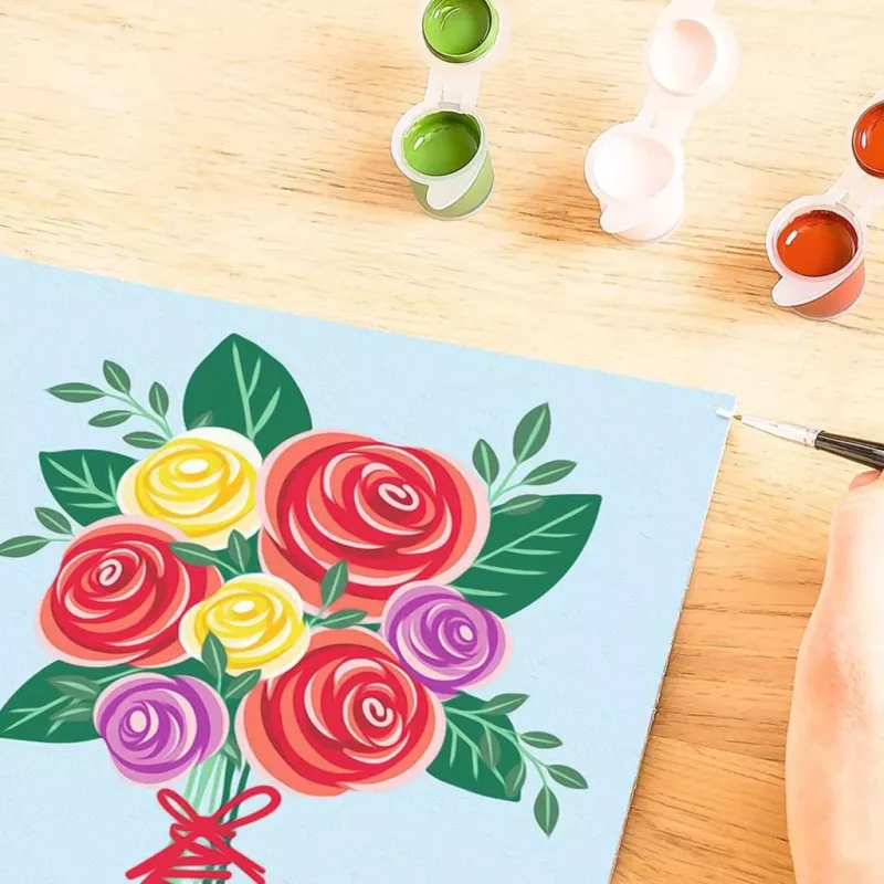 Ravensburger piešimo rinkinys CreArt – Rožių puokštė, tapyba pagal skaičius (25520)