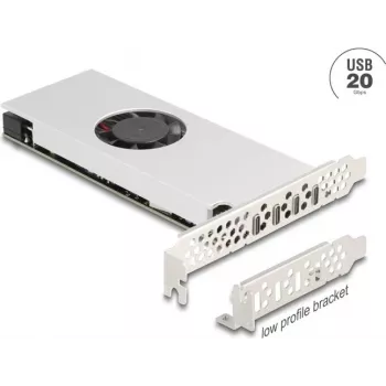 PCI Express x16 kortelė DELOCK 4× USB Type-C 20 Gbps keturių kanalų