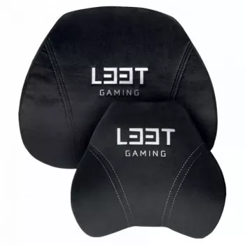 L33T Gaming 160382 Prabangus pagalvių rinkinys žaidimų kėdei, Atminties putos, Velvetas, Itin minkštas, Juodas