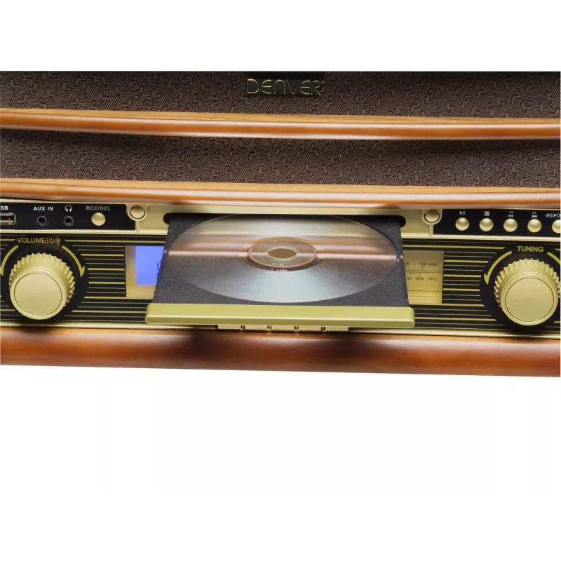 DENVER MCR-50 MK3 stiprintuvas, kasetinis grotuvas, CD/MP3 grotuvas, skaitmeninis grotuvas, patefonas, radijas, skaitmeninis įrašymas, 5W