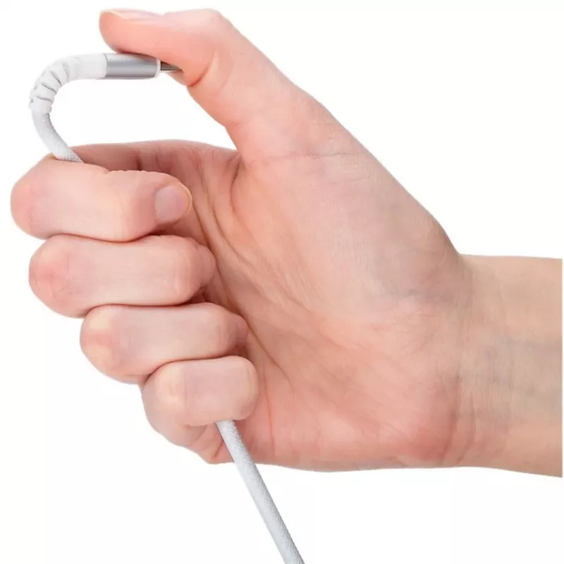 GOOBAY itin minkštas pintas USB 2.0 laidas, USB-C kištukas > USB-C kištukas (baltas, 1 m)