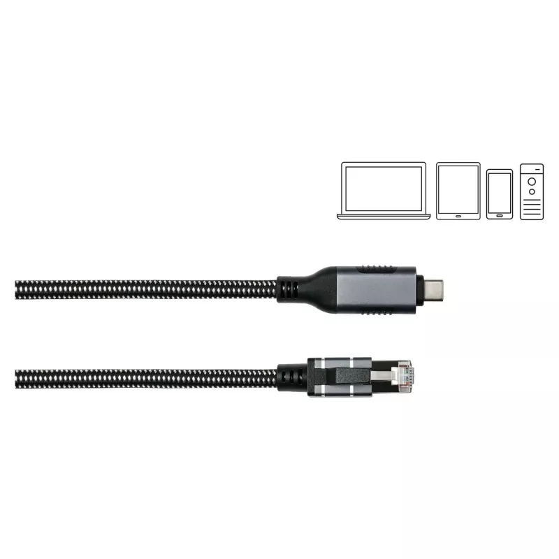 Good Connections Ethernet kabelis USB-C RJ45, antracito spalvos, 5,0 m