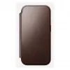 Mobiliojo telefono dėklas Nomad Modern Leather Folio, skirtas iPhone 17 Pro, oda/aliuminis, 16 cm (6,3 colio), rudas, 4 kortelių kišenės