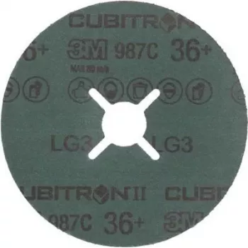 Šlifavimo pluoštinis diskas 3M Cubitron II 987 C 125 mm K60+ INOX keraminis grūdelis