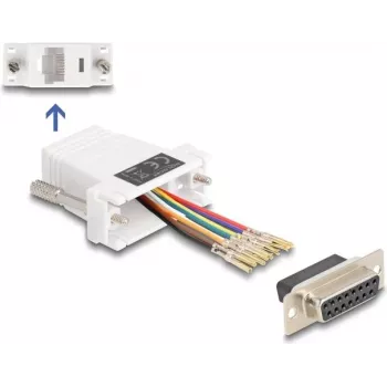DeLOCK D-Sub 15 patelė į RJ45 patelę surinkimo rinkinys baltas VGA RJ-45