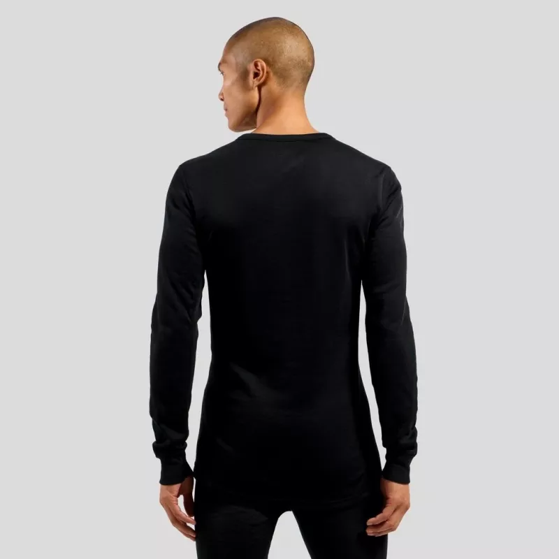 Odlo BL TOP crew neck l/s ACTIVE WARM ECO vyriški marškinėliai, dydis M, juodi