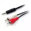Equip 3.5mm Kištukas į 2xRCA Kištuką Stereo Garso Laidas, 2,5 m, Juodas