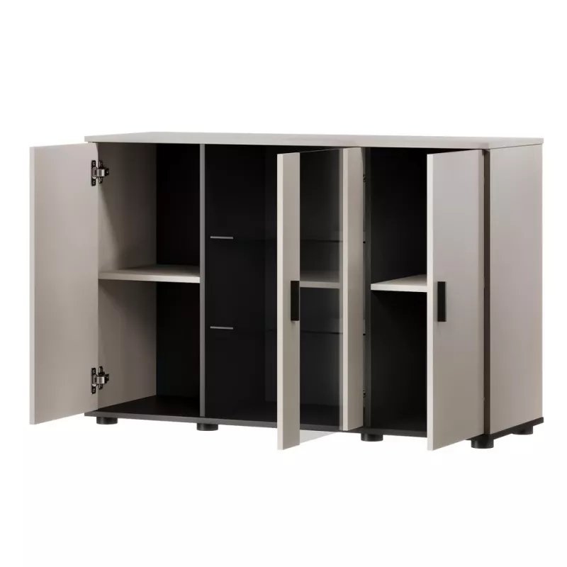 Komoda Cama Meble SOHO 120×41×80 cm – kashmyro priekiai, juodas karkasas