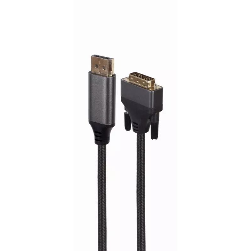 Vaizdo kabelio adapteris Gembird CC-DPM-DVIM-4K-6 – DisplayPort į DVI, 1,8 m, 4K, juodas