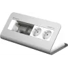 Kindermann CablePort desk² 80 4-jungtys – Kištukinių lizdų gaubtas – montuojamas ant paviršiaus – 2 maitinimo lizdai – anoduotas aliuminis (7430000252)