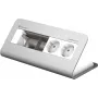 Kindermann CablePort desk² 80 4-jungtys – Kištukinių lizdų gaubtas – montuojamas ant paviršiaus – 2 maitinimo lizdai – anoduotas aliuminis (7430000252)