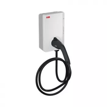Įkrovimo dėžutė ABB Terra AC W22-G5-R-C-V2-0 sieninis įkroviklis Type 2, 22kW, kabelis 5m, trifazis maitinimas/32A, Bluetooth, Wi-Fi, Ethernet, su RFID skaitytuvu, GSM/4G modemu