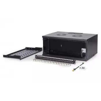 Sieninis tinklo spintos komplektas DIGITUS SOHO Pro DN-49201-SET — 19 colių 4U, 540x400 mm, IP20, rakinamas
