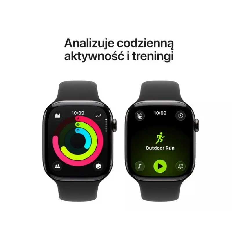 Išmanusis laikrodis Apple Watch Series 11 GPS + Cellular 42mm Slate Titanium korpusas, juodas sportinis dirželis M/L